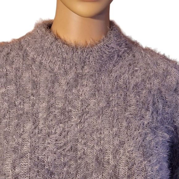 Candies Sweater Fluffy Gray Womens Size Medium - Picture 4 of 10